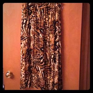 Animal print maxi skirt